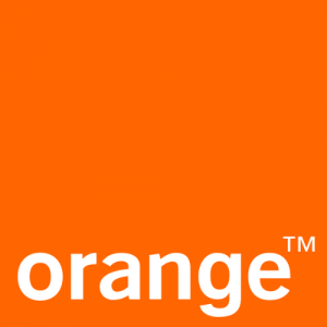 le logo orange. Un carré orange avec écrit orange dessus en blanc