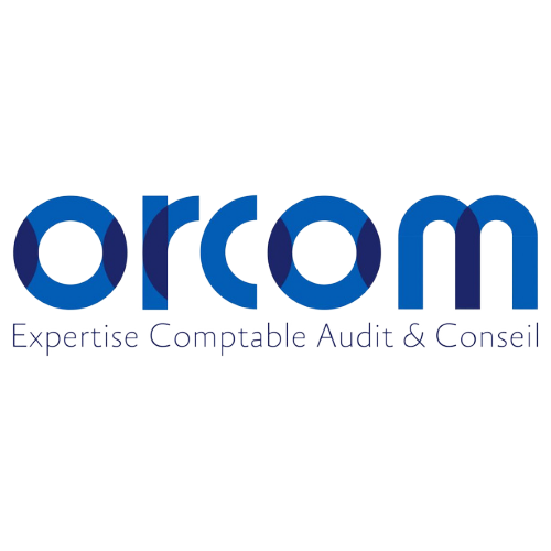le logo orcom écrit en bleu